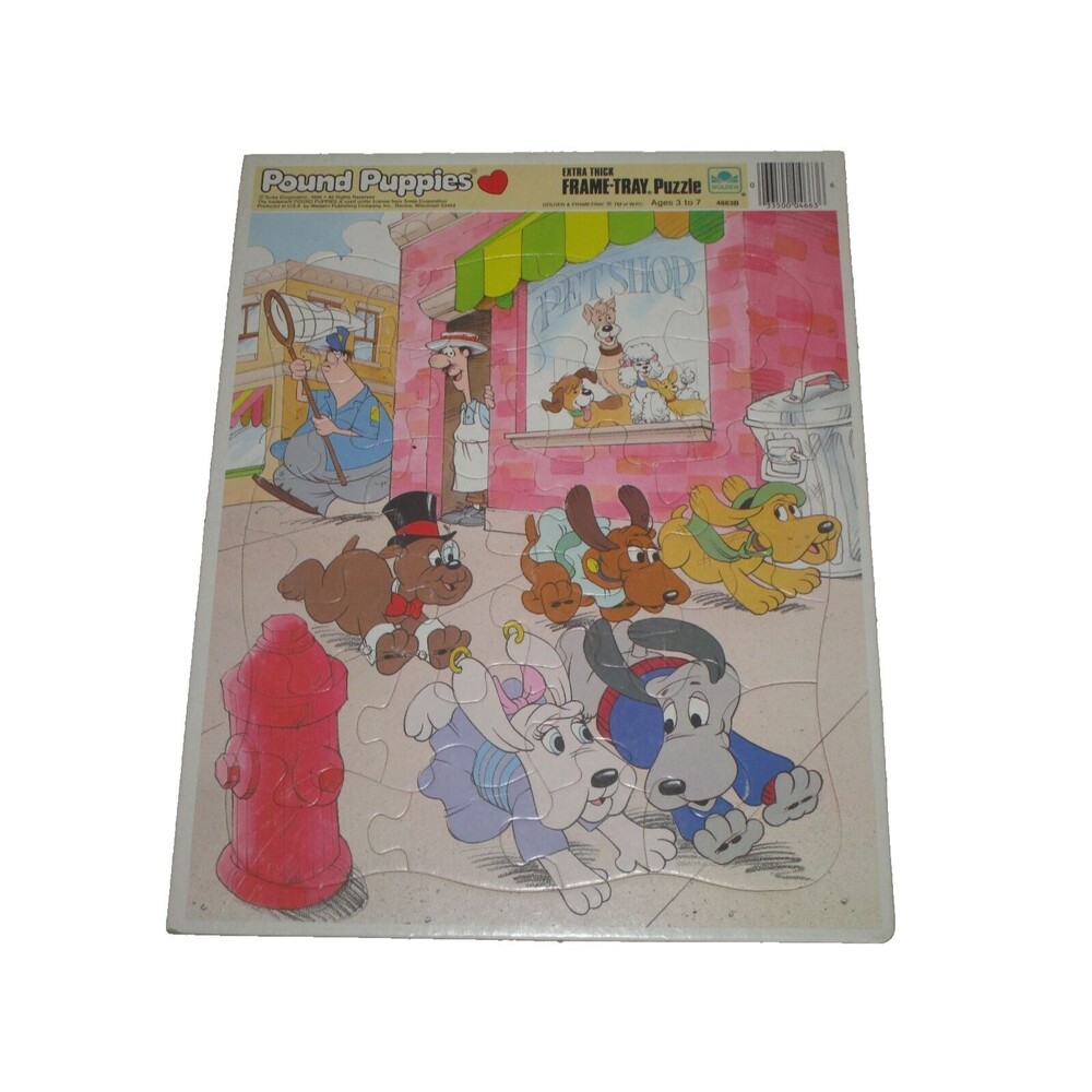 Golden 1986 Pound Puppies Extra Thick Frame Tray Puzzle